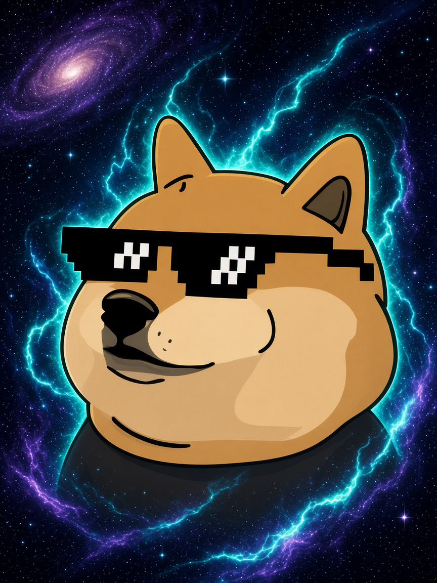 X Doge in pixel shades