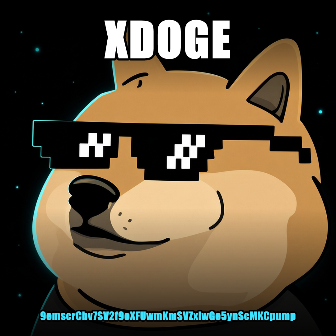 X Doge logo with the contract address